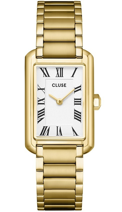 Cluse Belisenna CW15001 Γυναικείο Ρολόι Quartz με Ορθογώνια Χρυσή Κάσα και Μπρασελέ από Ανοξείδωτο Ατσάλι